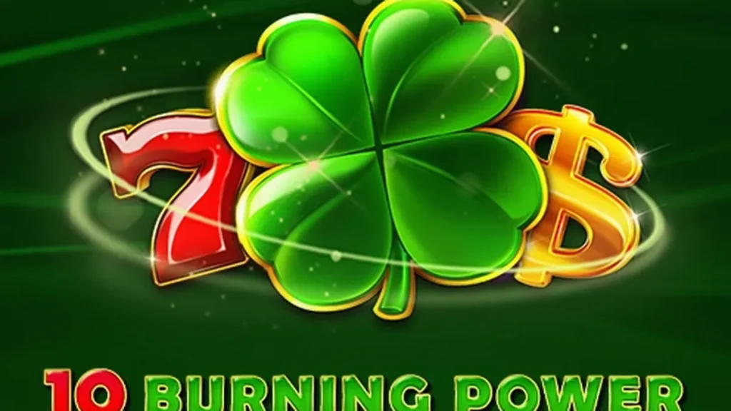 Interface do slot 10 Burning Power com símbolos de frutas e estrelas